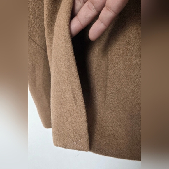 Levine Classic Vintage Sz 8 /M 100% Wool Tan Longline Coat/ Jacket Pockets - Picture 10 of 16